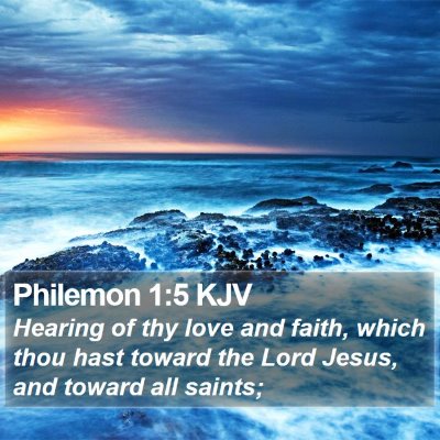 Philemon 1:5 KJV Bible Verse Image