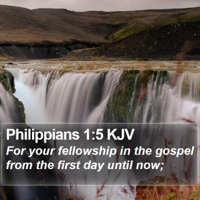 Philippians 1:5 KJV Bible Verse Image