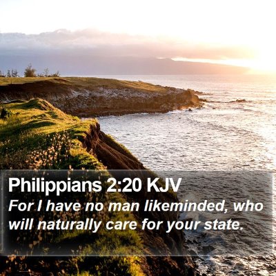 Philippians 2:20 KJV Bible Verse Image