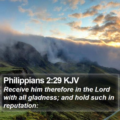 Philippians 2:29 KJV Bible Verse Image