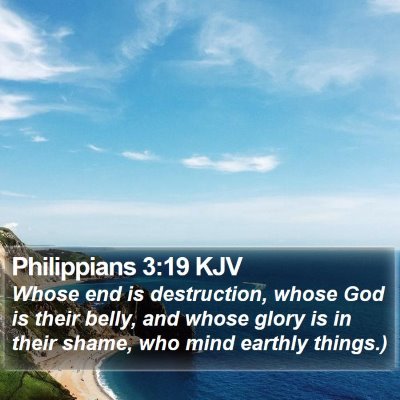 Philippians 3:19 KJV Bible Verse Image