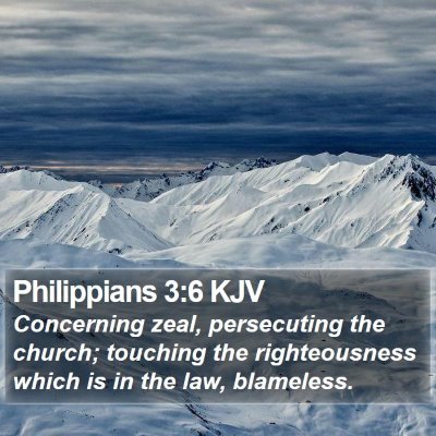 Philippians 3:6 KJV Bible Verse Image