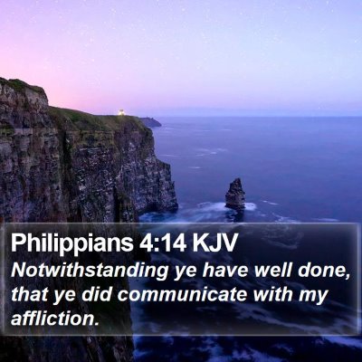 Philippians 4:14 KJV Bible Verse Image