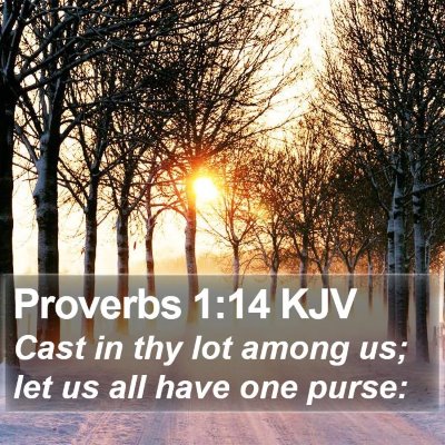 Proverbs 1:14 KJV Bible Verse Image