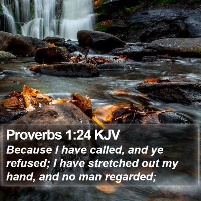 Proverbs 1:24 KJV Bible Verse Image