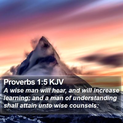Proverbs 1:5 KJV Bible Verse Image