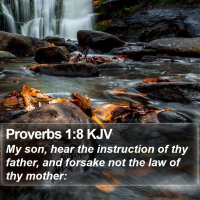 Proverbs 1:8 KJV Bible Verse Image