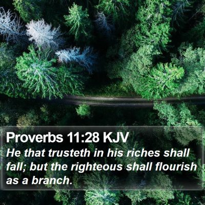 Proverbs 11:28 KJV Bible Verse Image