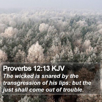 Proverbs 12:13 KJV Bible Verse Image
