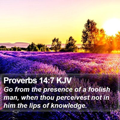 Proverbs 14:7 KJV Bible Verse Image