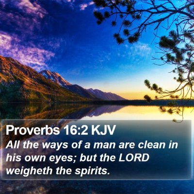 Proverbs 16:2 KJV Bible Verse Image