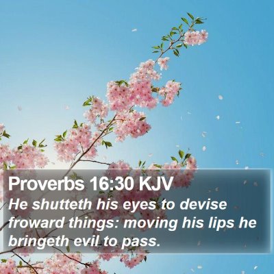 Proverbs 16:30 KJV Bible Verse Image