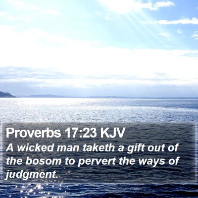 Proverbs 17:23 KJV Bible Verse Image