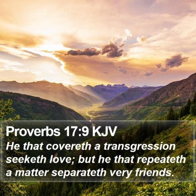 Proverbs 17:9 KJV Bible Verse Image