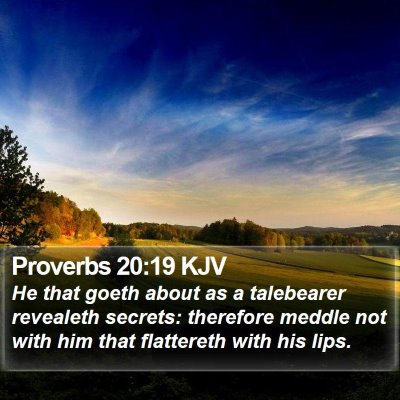 Proverbs 20:19 KJV Bible Verse Image
