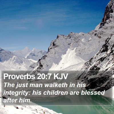 Proverbs 20:7 KJV Bible Verse Image