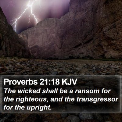 Proverbs 21:18 KJV Bible Verse Image