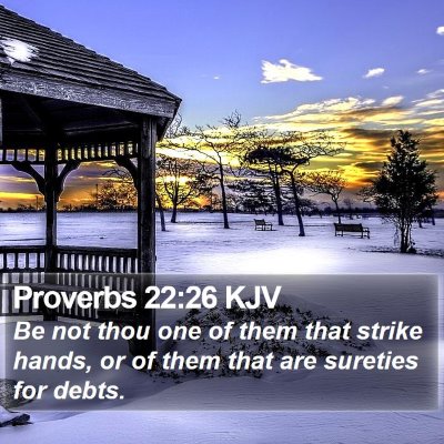 Proverbs 22:26 KJV Bible Verse Image