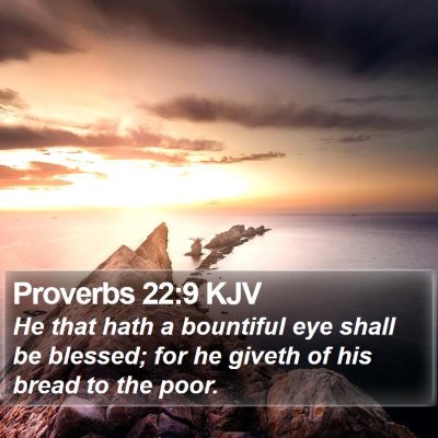 Proverbs 22:9 KJV Bible Verse Image