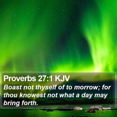Proverbs 27:1 KJV Bible Verse Image