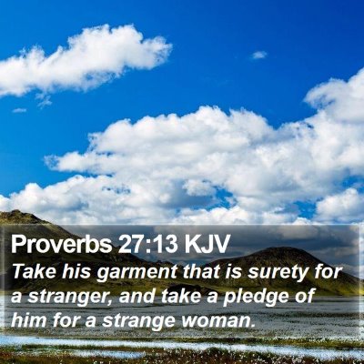 Proverbs 27:13 KJV Bible Verse Image