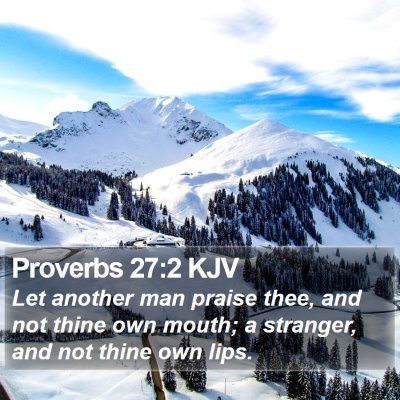 Proverbs 27:2 KJV Bible Verse Image