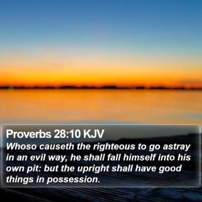 Proverbs 28:10 KJV Bible Verse Image
