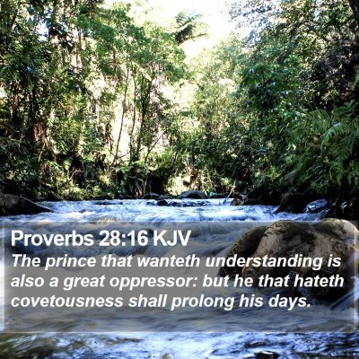 Proverbs 28:16 KJV Bible Verse Image