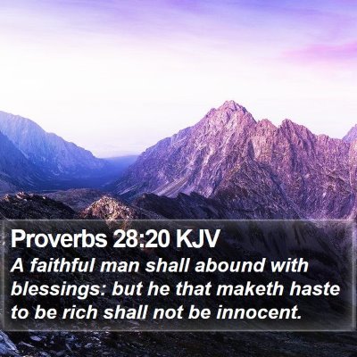 Proverbs 28:20 KJV Bible Verse Image