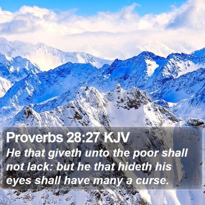 Proverbs 28:27 KJV Bible Verse Image