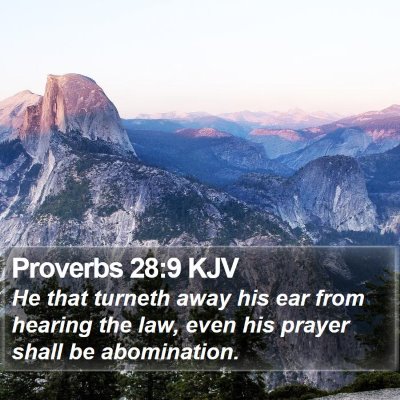 Proverbs 28:9 KJV Bible Verse Image