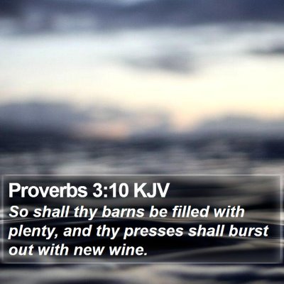Proverbs 3:10 KJV Bible Verse Image