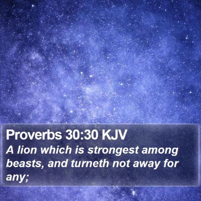 Proverbs 30:30 KJV Bible Verse Image