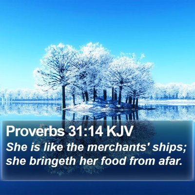 Proverbs 31:14 KJV Bible Verse Image