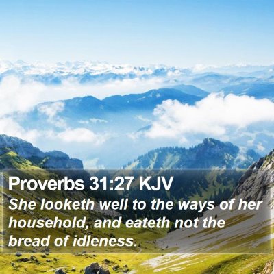 Proverbs 31:27 KJV Bible Verse Image