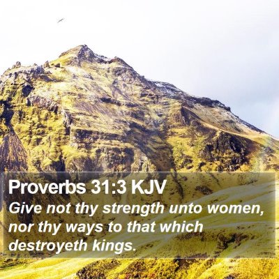 Proverbs 31:3 KJV Bible Verse Image
