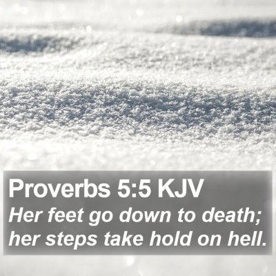 Proverbs 5:5 KJV Bible Verse Image