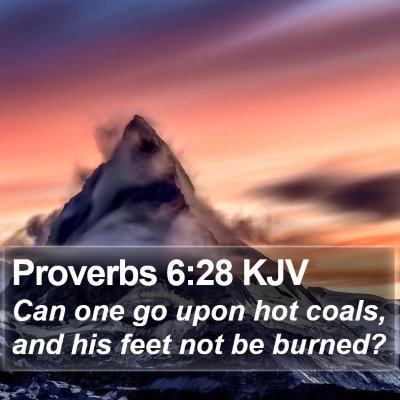 Proverbs 6:28 KJV Bible Verse Image