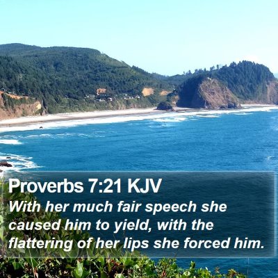 Proverbs 7:21 KJV Bible Verse Image
