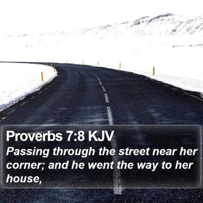 Proverbs 7:8 KJV Bible Verse Image