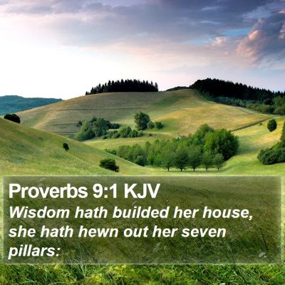 Proverbs 9:1 KJV Bible Verse Image