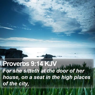 Proverbs 9:14 KJV Bible Verse Image