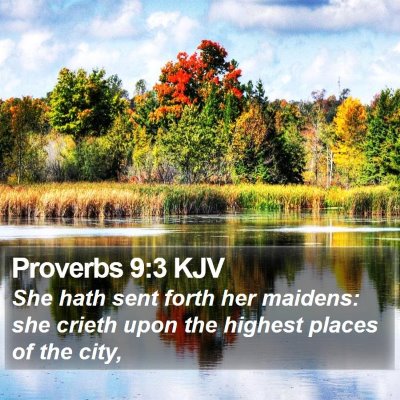 Proverbs 9:3 KJV Bible Verse Image