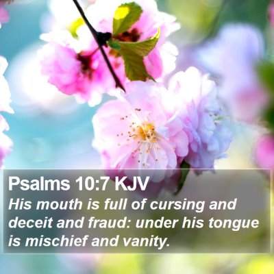 Psalms 10:7 KJV Bible Verse Image