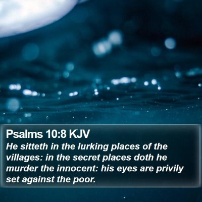Psalms 10:8 KJV Bible Verse Image