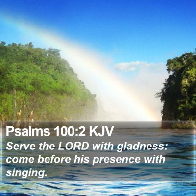 Psalms 100:2 KJV Bible Verse Image