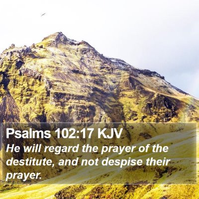Psalms 102:17 KJV Bible Verse Image