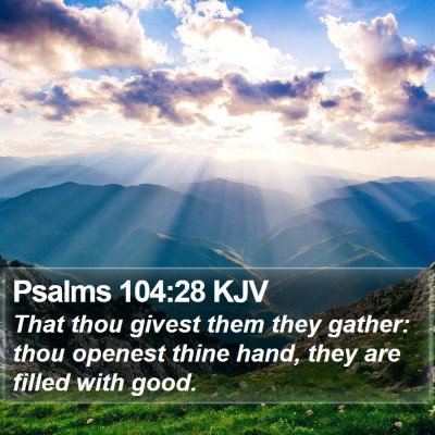 Psalms 104:28 KJV Bible Verse Image