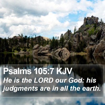 Psalms 105:7 KJV Bible Verse Image
