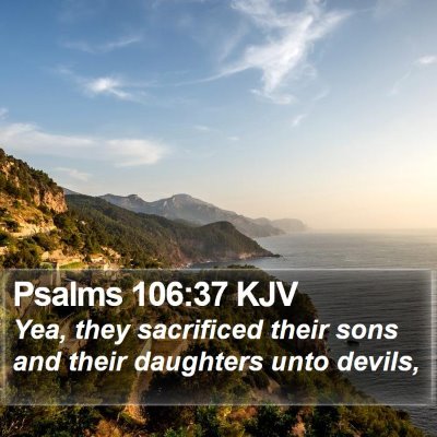 Psalms 106:37 KJV Bible Verse Image